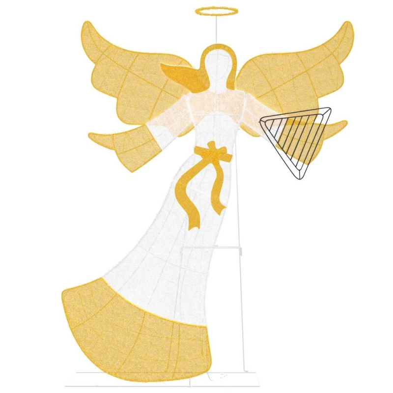 vidaXL Apgaismotais leņķis Silti balts 116 x 29 x 158.5 cm Poliesters