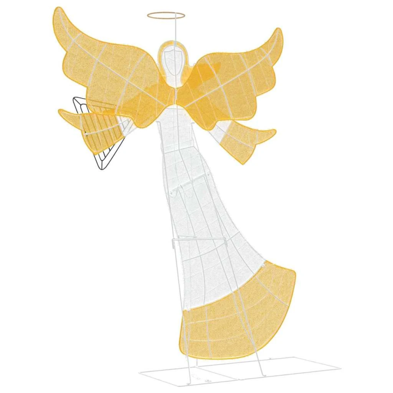 vidaXL Apgaismotais leņķis Silti balts 116 x 29 x 158.5 cm Poliesters