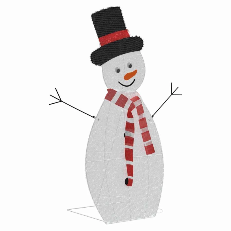 vidaXL Apgaismots sniegavīrs ģimenei 3 pcs Silti balts Poliesters