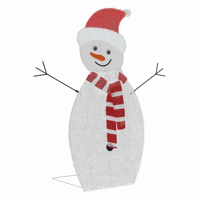 vidaXL Apgaismots sniegavīrs ģimenei 3 pcs Silti balts Poliesters