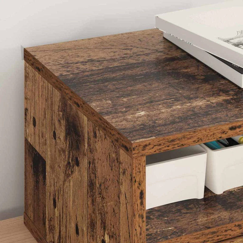 vidaXL Printera statīvs Vecs koks 40 x 32 x 24 cm Inženierijas koks