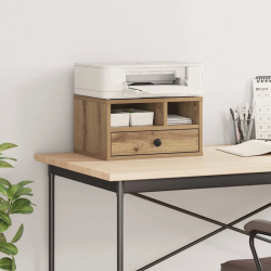 vidaXL Printera statīvs ar atvilktni Artisānā ozols 40 x 32 x 24 cm