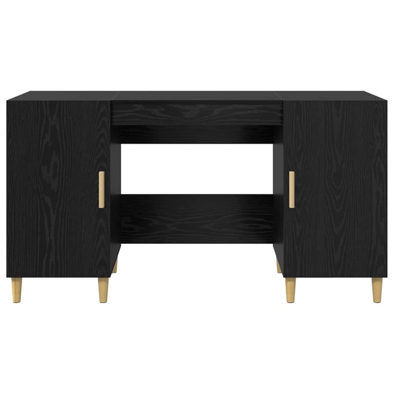 vidaXL Galds Melns ozolkoks 140 x 50 x 75 cm Inženierijas koks