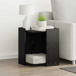 vidaXL Kaķu tualetes kaste Melns ozolkoks 42 x 42 x 51 cm