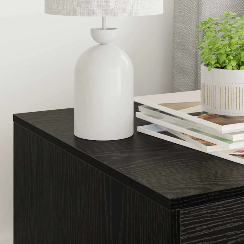 vidaXL Kaķu tualetes kaste Melns ozolkoks 47 x 59 x 42 cm