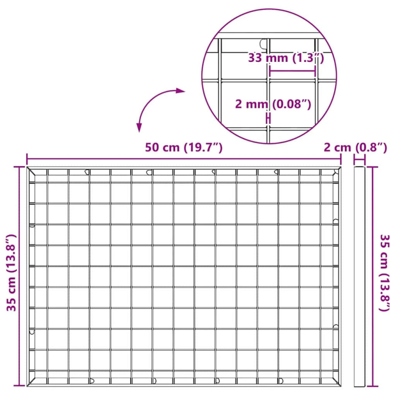 vidaXL Restes Sudraba 50 x 35 x 2 cm Karsti cinkots tērauds