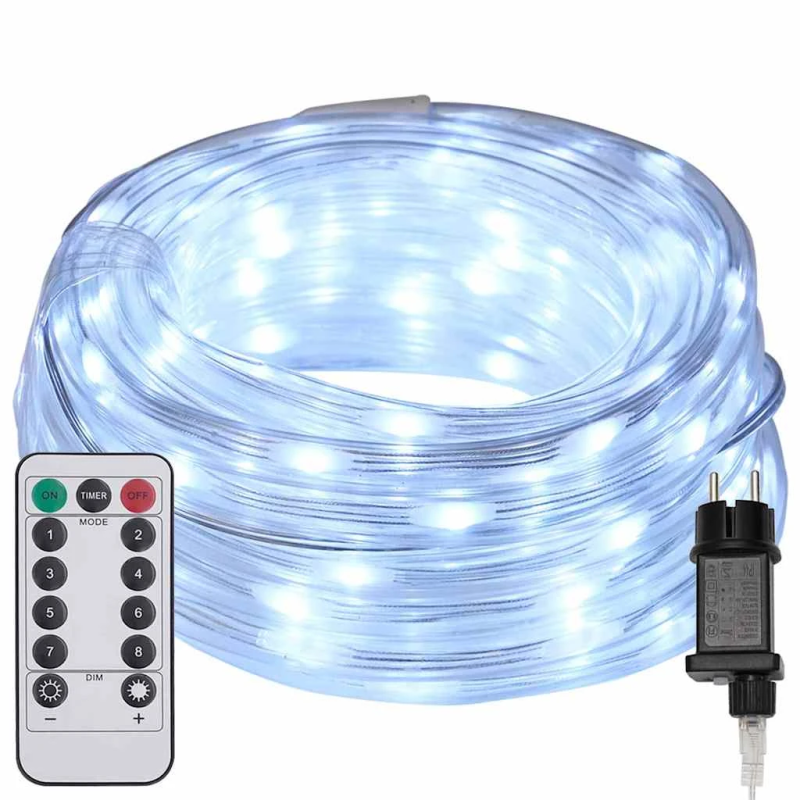 vidaXL Virvju gaisma su 2400 LED Auksti balts 100 m PVC