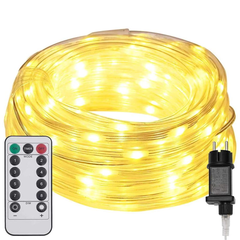 vidaXL Virvju gaisma su 120 LED Silti balts 5 m PVC