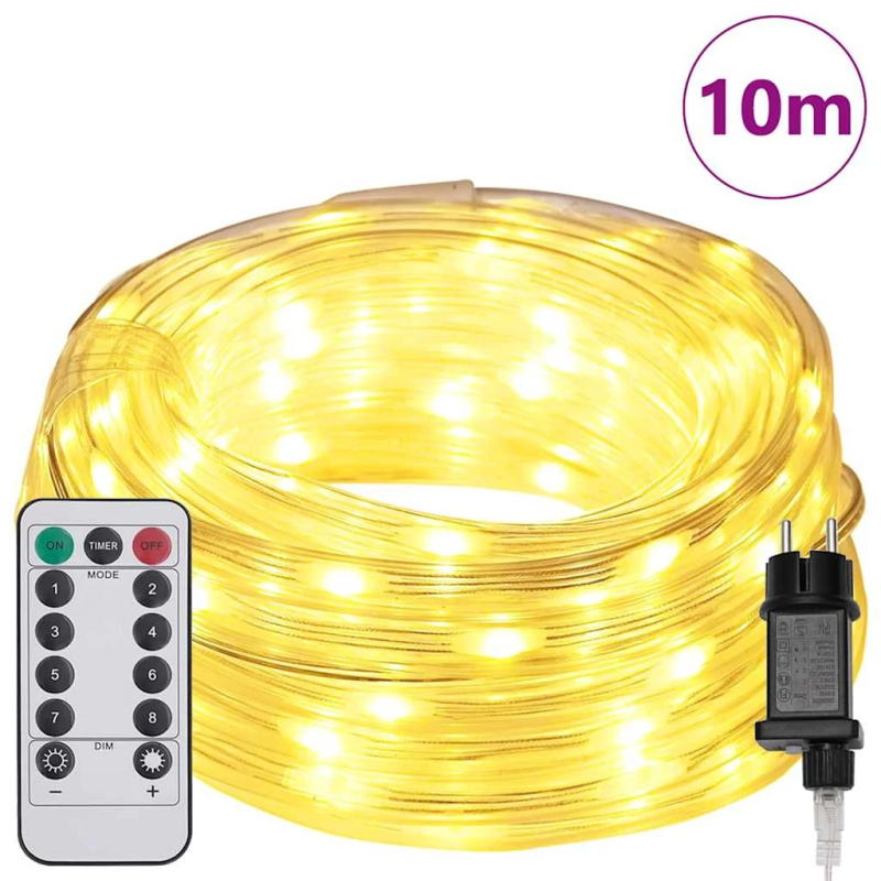 vidaXL Virvju gaisma su 240 LED Silti balts 10 m PVC