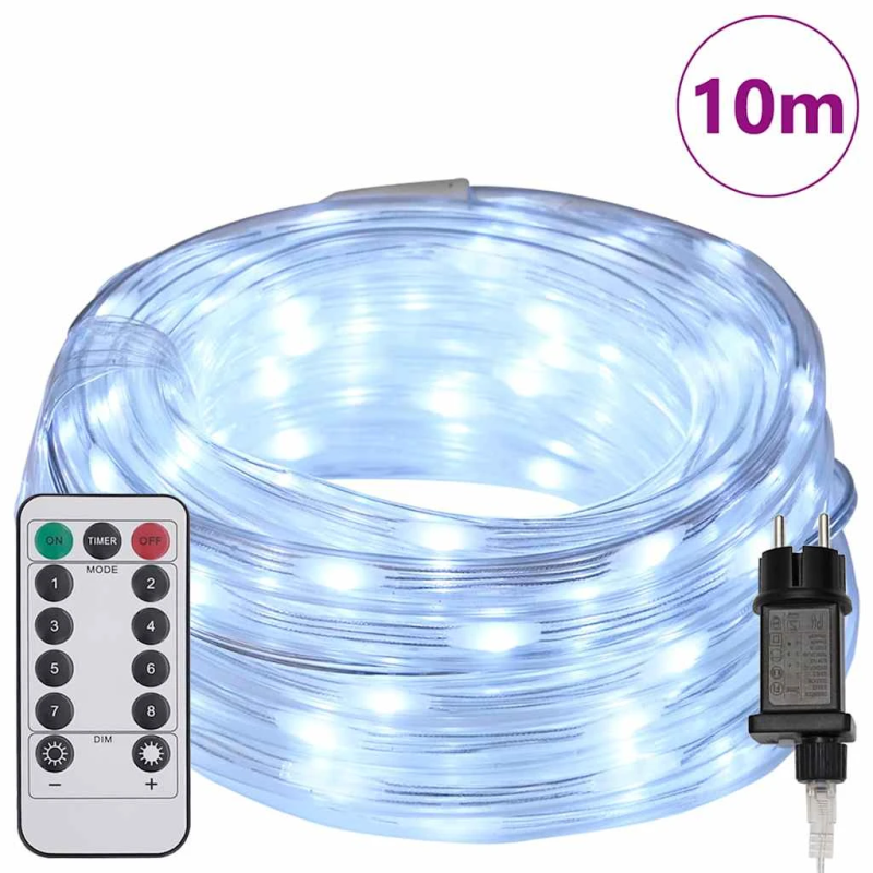 vidaXL Virvju gaisma su 240 LED Auksti Balts 10 m PVC