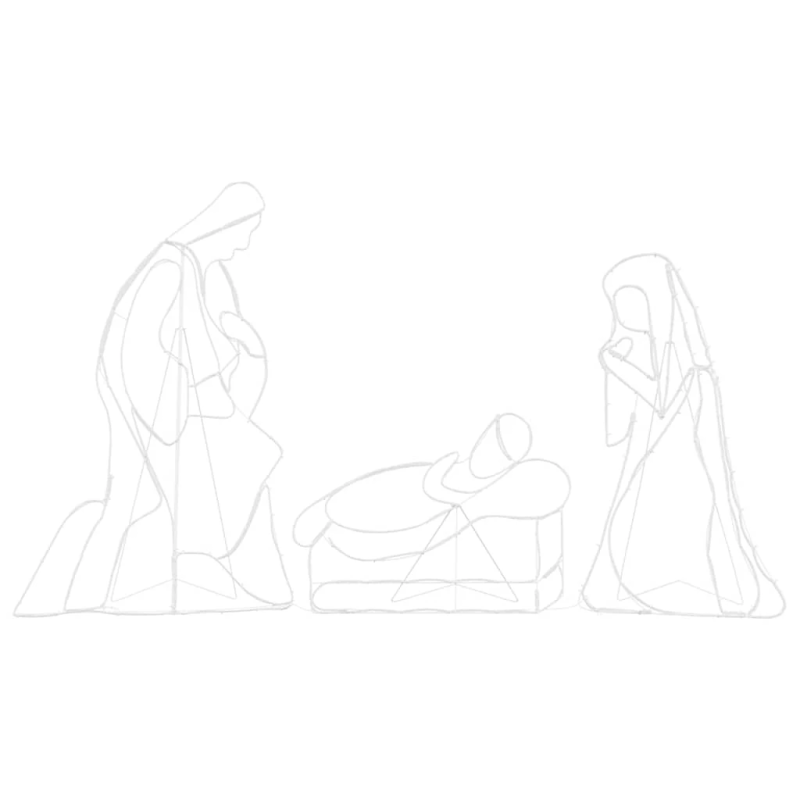 vidaXL Apgaismota Ziemassvētku ainava Daudzkrāsains 112 x 72 cm PVC