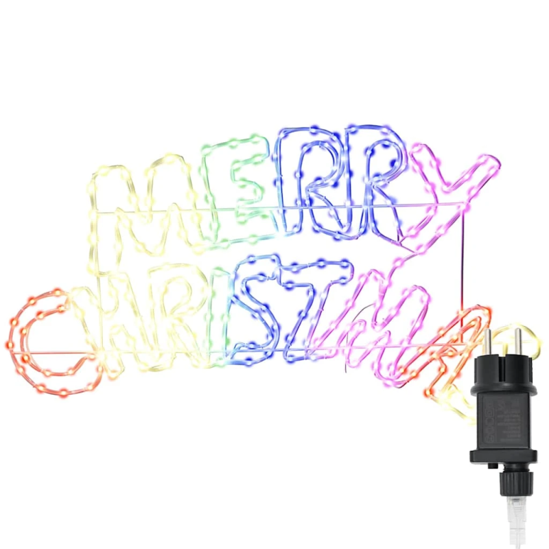 vidaXL Ziemassvētku zīme su 240 LED Daudzkrāsains 100 x 50 cm PVC