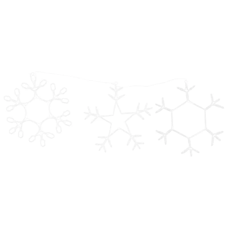 vidaXL Ziemassvētku sniegpārsla su 252 LED Silti balts 45 x 38 cm PVC