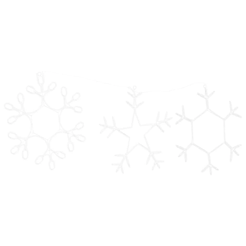 vidaXL Ziemassvētku sniegpārsla su 252 LED Silti balts 45 x 38 cm PVC