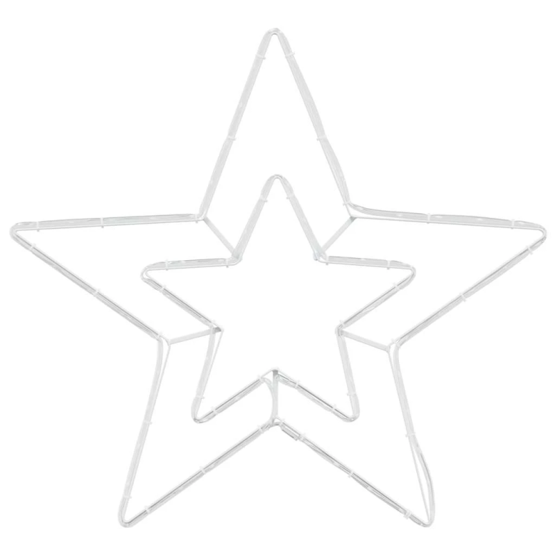 vidaXL Ziemassvētku zvaigzne Auksti balts 51,5 x 50 x 0,65 cm Dzelzs