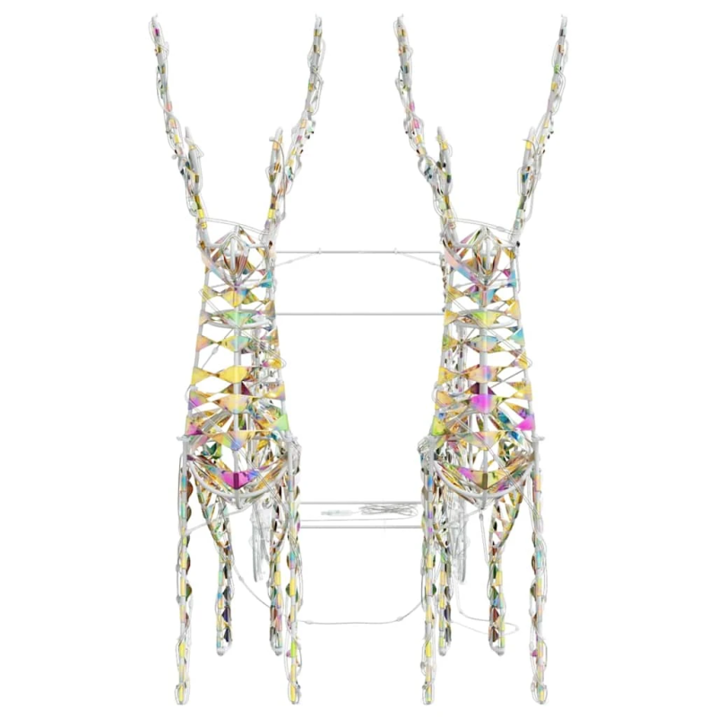 vidaXL Ziemassvētku ziemeļbriedis ar kamanām Silti balts PET