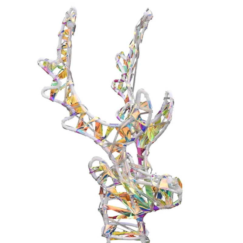 vidaXL Ziemassvētku ziemeļbriedis ar kamanām Silti balts PET