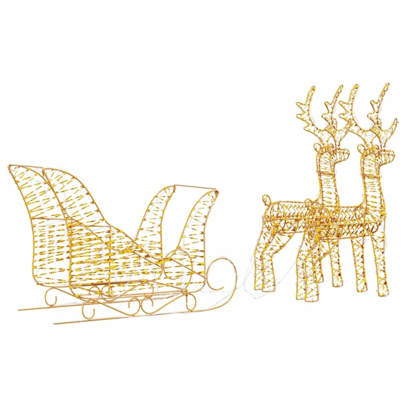 vidaXL Ziemassvētku ziemeļbriedis ar kamanām Silti balts PET