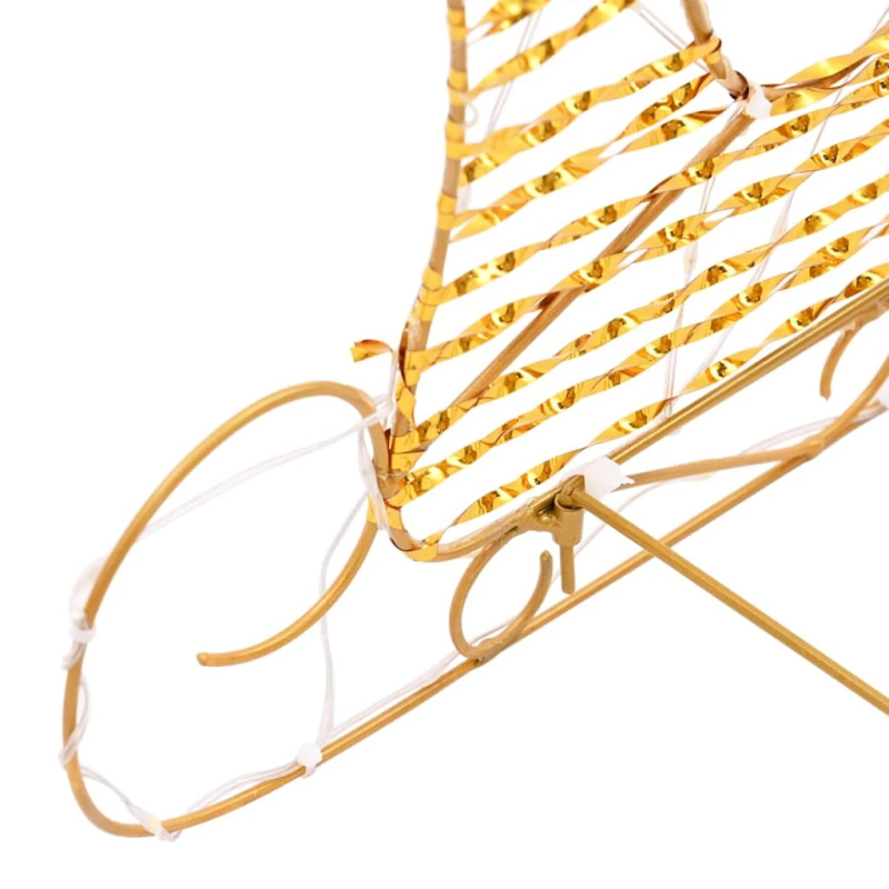 vidaXL Ziemassvētku ziemeļbriedis ar kamanām Silti balts PET