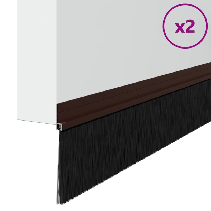 vidaXL Pašlīpojošas durvju birstes 2 pcs Brūna 100 cm