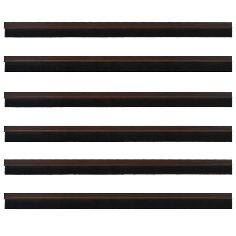 vidaXL Pašlīpojošas durvju birstes 6 pcs Brūna 100 cm