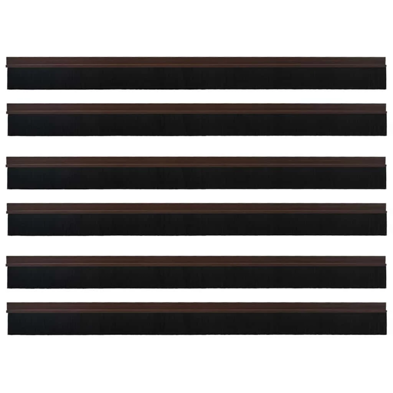 vidaXL Pašlīpojošas durvju birstes 6 pcs Brūna 100 cm