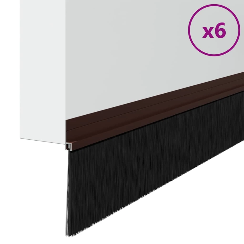 vidaXL Pašlīpojošas durvju birstes 6 pcs Brūna 100 cm