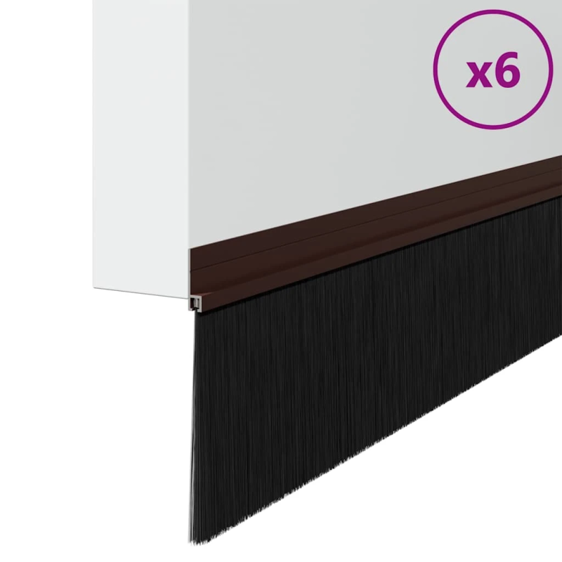 vidaXL Pašlīpojošas durvju birstes 6 pcs Brūna 100 cm