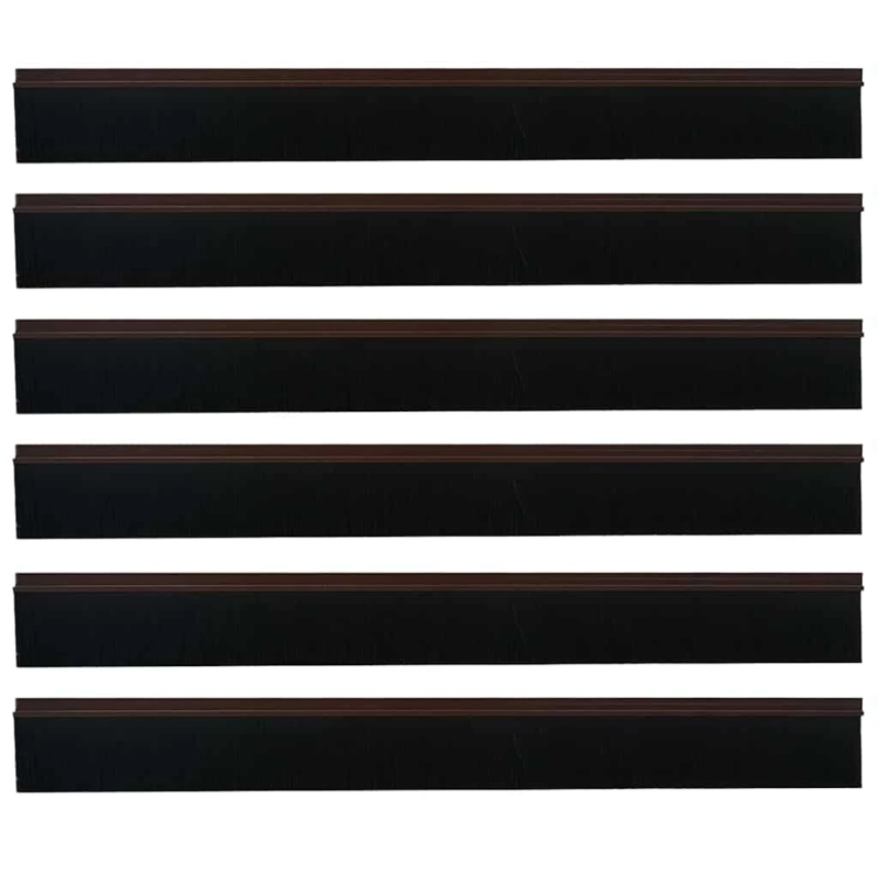 vidaXL Pašlīpojošas durvju birstes 6 pcs Brūna 100 cm