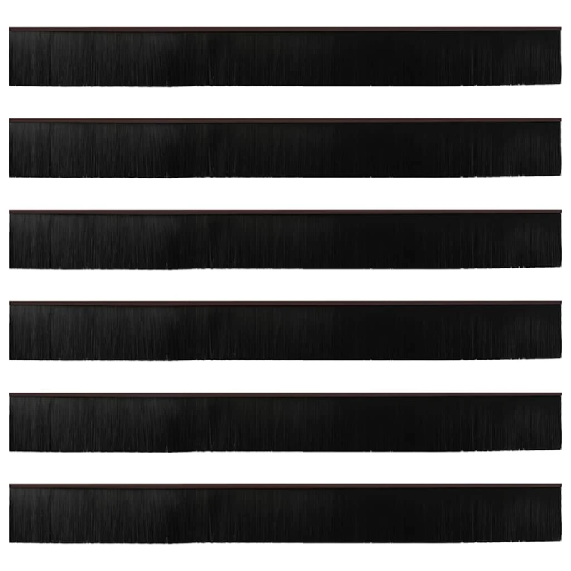 vidaXL Pašlīpojošas durvju birstes 6 pcs Brūna 100 cm