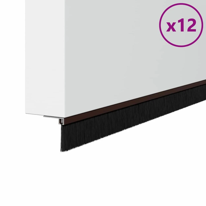 vidaXL Pašlīpojošas durvju birstes 12 pcs Brūna 100 cm