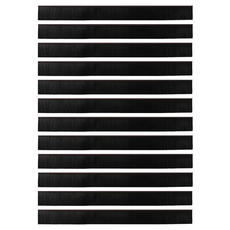 vidaXL Pašlīpojošas durvju birstes 12 pcs Brūna 100 cm