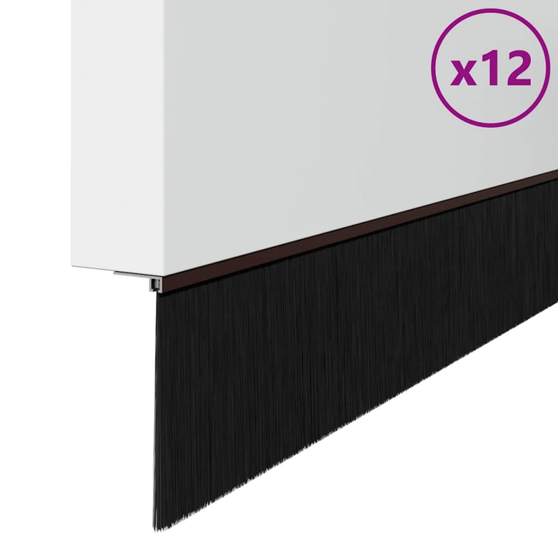 vidaXL Pašlīpojošas durvju birstes 12 pcs Brūna 100 cm