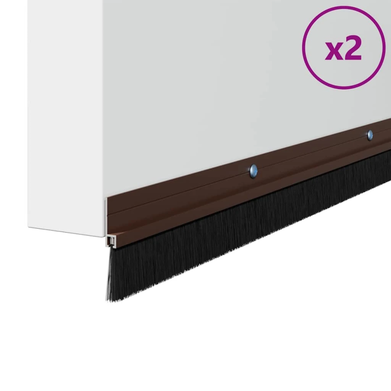 vidaXL Skrūvējami durvju birstes blīvējumi 2 pcs Brūna 100 cm
