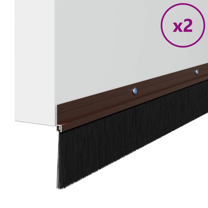 vidaXL Skrūvējami durvju birstes blīvējumi 2 pcs Brūna 100 cm
