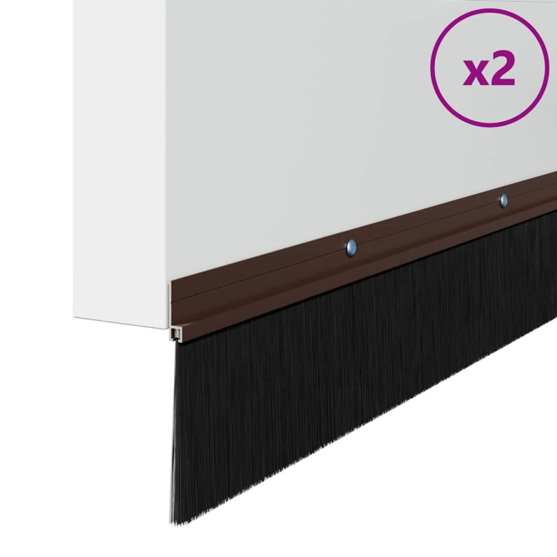 vidaXL Skrūvējami durvju birstes blīvējumi 2 pcs Brūna 100 cm