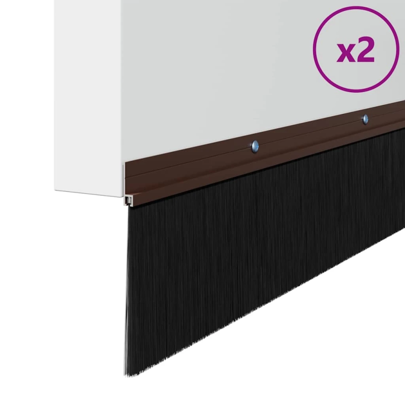 vidaXL Skrūvējami durvju birstes blīvējumi 2 pcs Brūna 100 cm