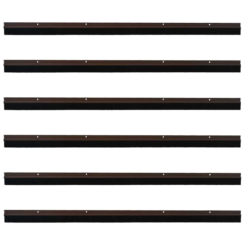 vidaXL Skrūvējami durvju birstes blīvējumi 6 pcs Brūna 100 cm