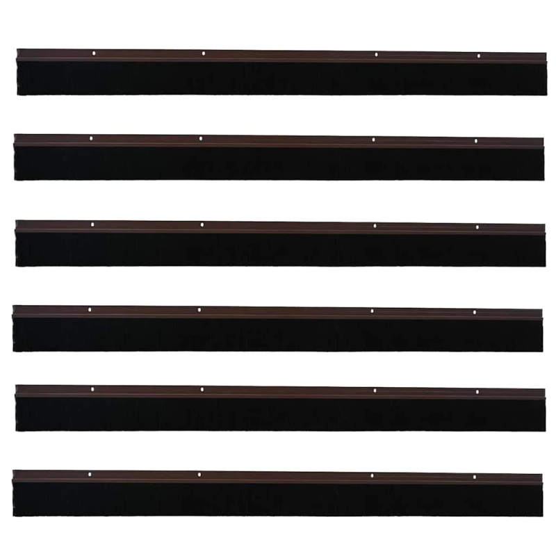 vidaXL Skrūvējami durvju birstes blīvējumi 6 pcs Brūna 100 cm