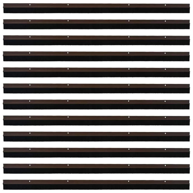 vidaXL Skrūvējami durvju birstes blīvējumi 12 pcs Brūna 100 cm