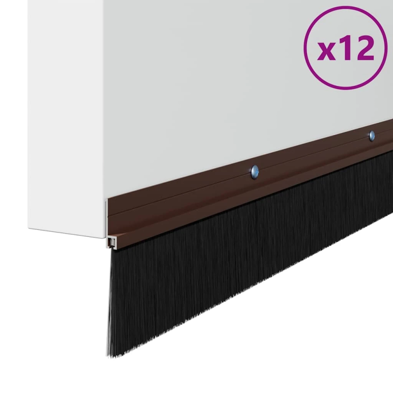 vidaXL Skrūvējami durvju birstes blīvējumi 12 pcs Brūna 100 cm
