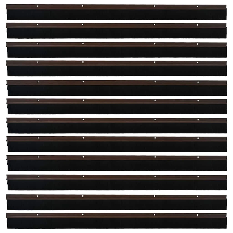 vidaXL Skrūvējami durvju birstes blīvējumi 12 pcs Brūna 100 cm