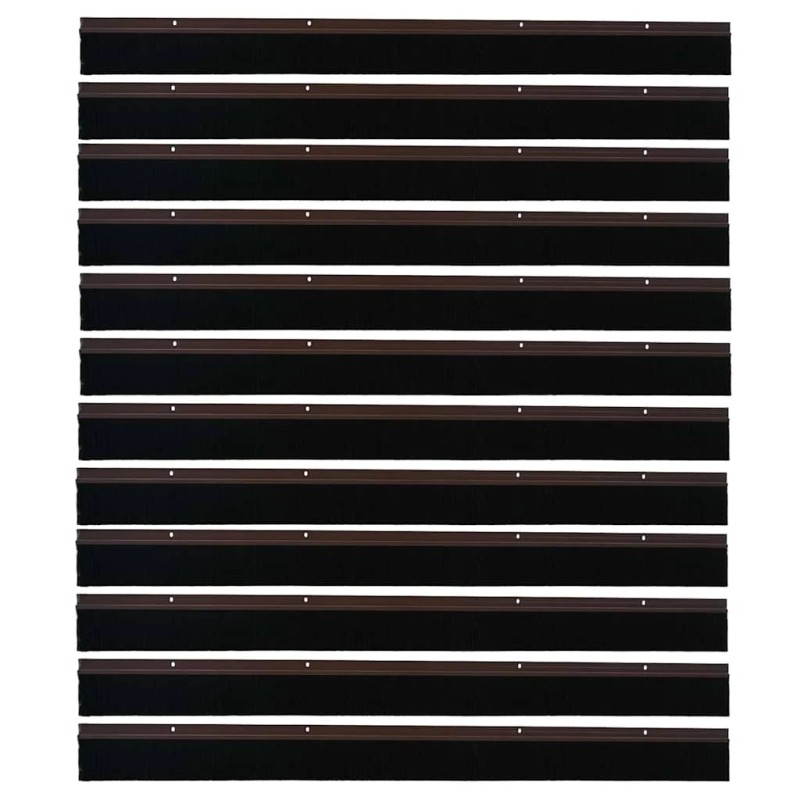 vidaXL Skrūvējami durvju birstes blīvējumi 12 pcs Brūna 100 cm