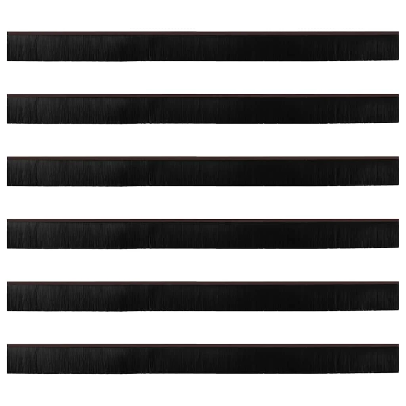 vidaXL Skrūvējami durvju birstes blīvējumi 6 pcs Brūna 100 cm