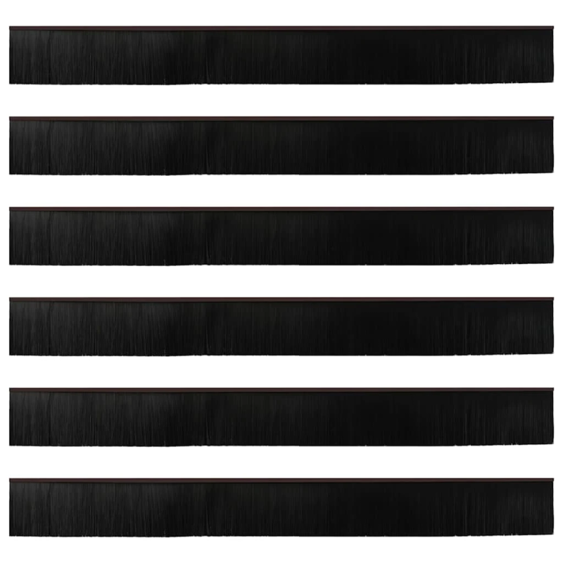 vidaXL Skrūvējami durvju birstes blīvējumi 6 pcs Brūna 100 cm