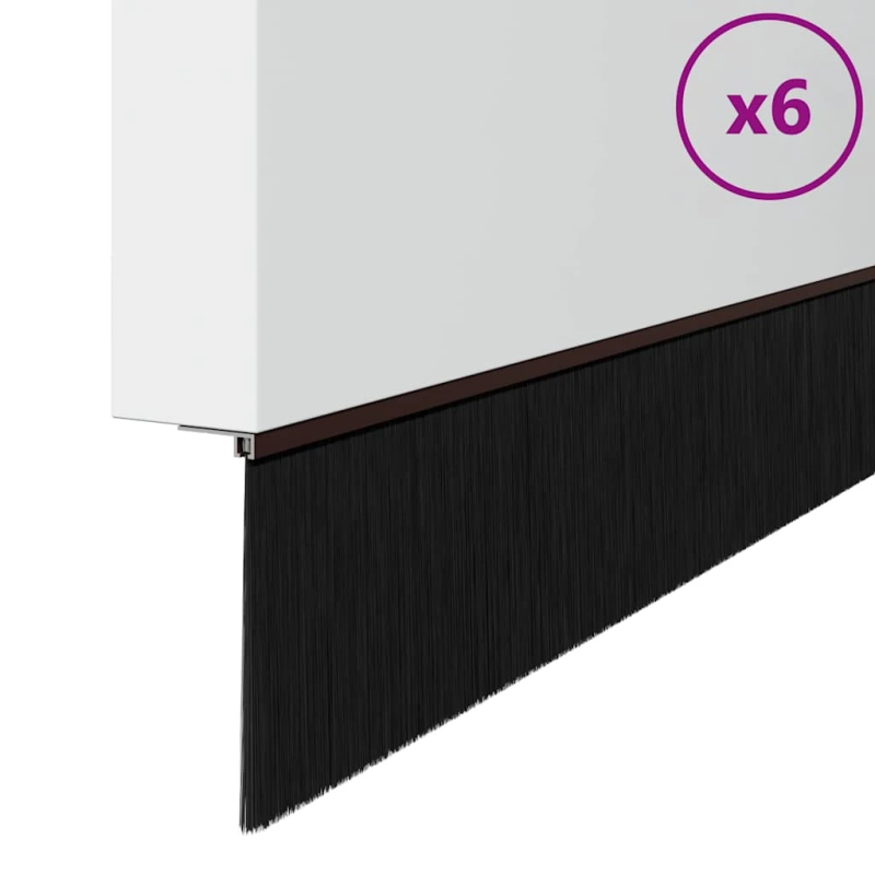vidaXL Skrūvējami durvju birstes blīvējumi 6 pcs Brūna 100 cm