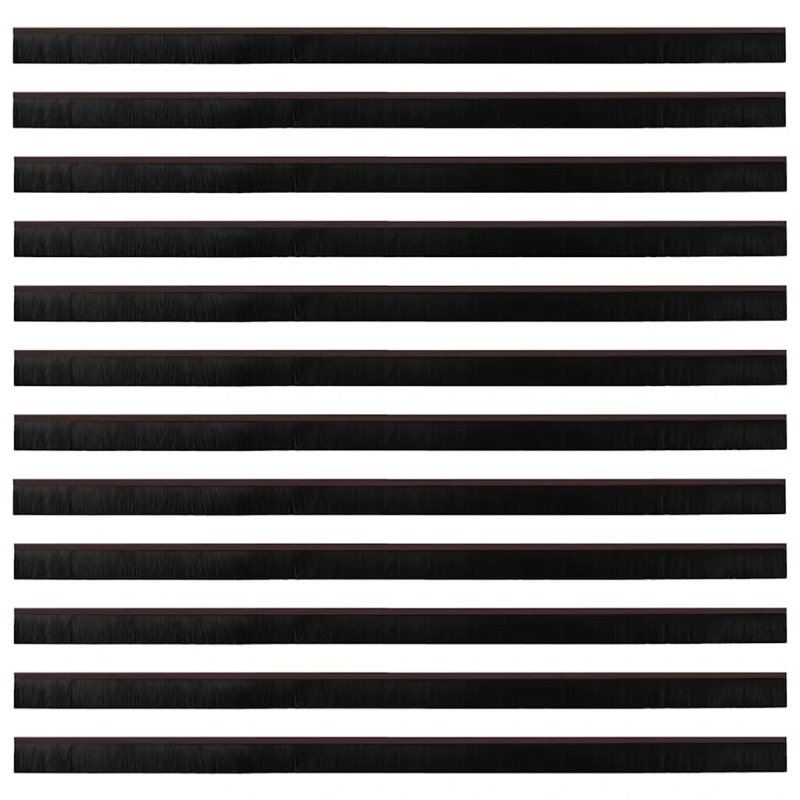 vidaXL Skrūvējami durvju birstes blīvējumi 12 pcs Brūna 100 cm