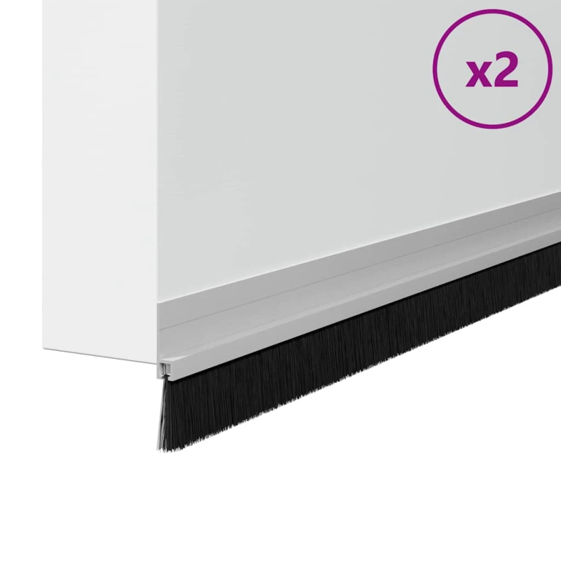 vidaXL Pašlīpojošas durvju birstes 2 pcs Sudraba 100 cm