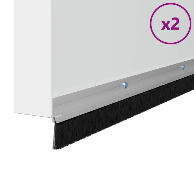 vidaXL Skrūvējami durvju birstes blīvējumi 2 pcs Sudraba 100 cm