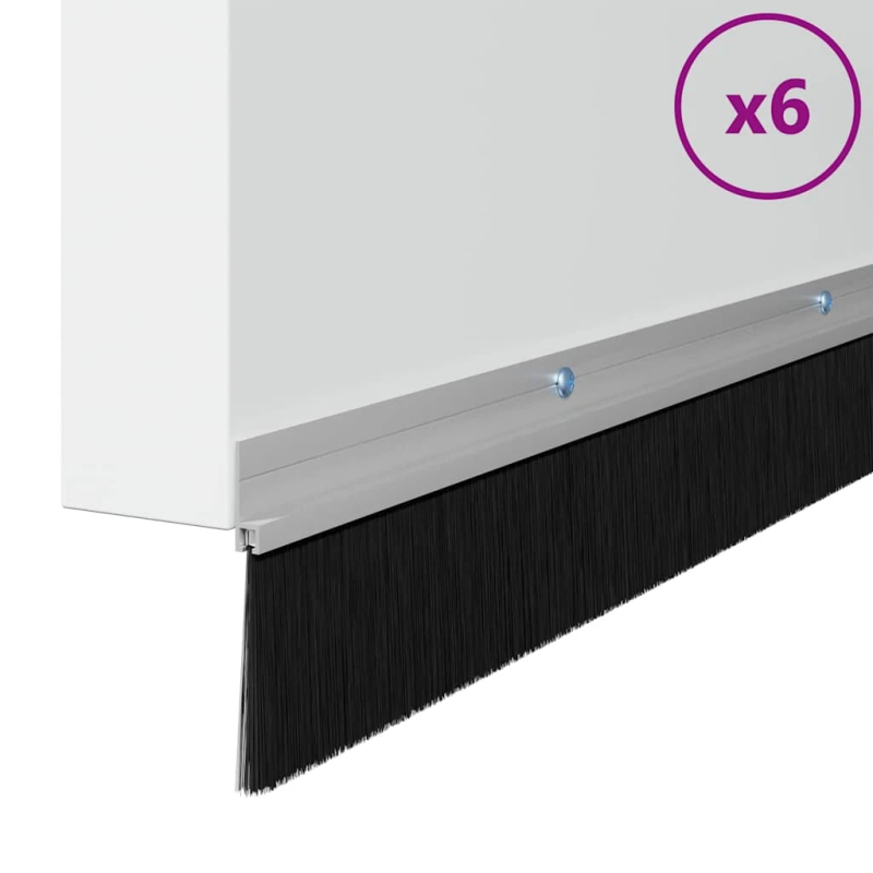 vidaXL Skrūvējami durvju birstes blīvējumi 6 pcs Sudraba 100 cm